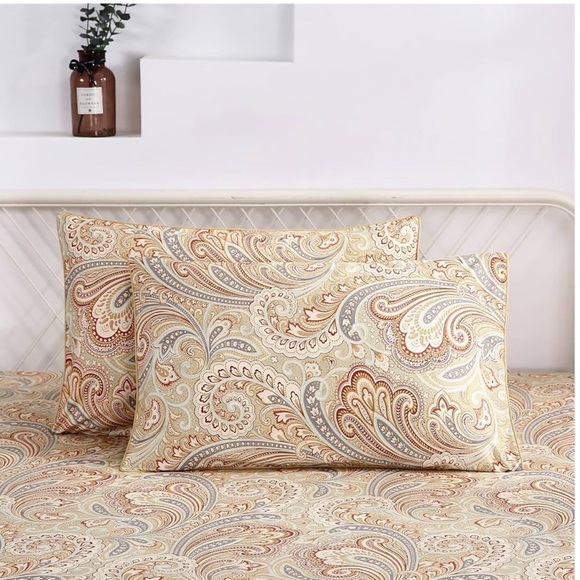 Bedding Luxury Paisley Print Sheet Set Long Staple Egyptian Cotton